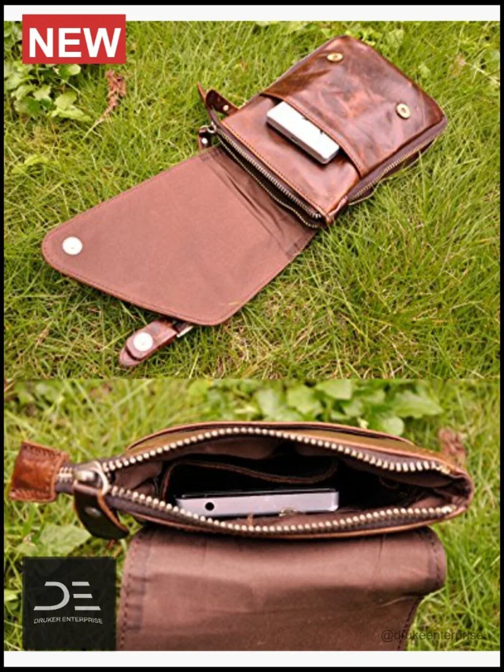 Genuine Leather Messenger Shoulder Bag Crossbody Belt Waist Pack